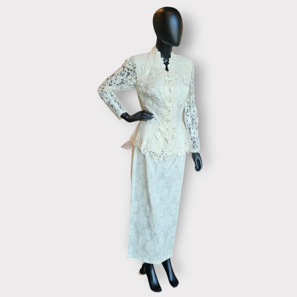 Vintage Jessica McClintock Courthouse Wedding Jacket/Skirt - Picture 2 of 15